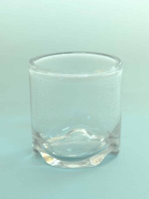 Beautiful whiskey glass with corrugated bottom, sugar glass! L * W 9x9 Cm