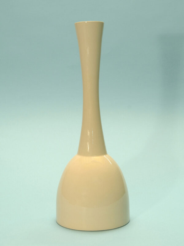 Sugar glass vase, white, slim, white, 34 x 13cm.